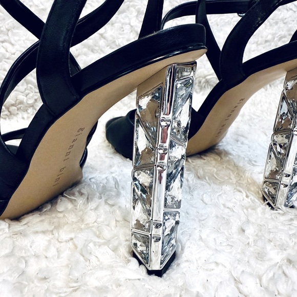 Gianni Bini Leather Heels with Jewel Accents - Picture 7 of 8